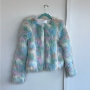 Superdown Colorful Faux Fur Jacket